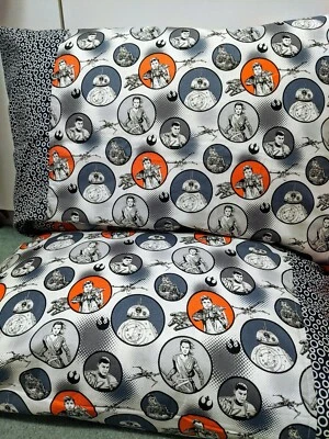 Funda de almohada Star Wars en círculos 100% algodón nueva hecha a mano 1 par Foto 1 de 2