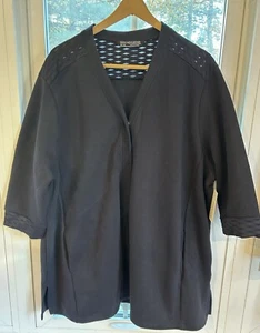 Seek No Further Fruit Of The Loom Womens Open Black Cardigan Sweater Size 3X NWT - Picture 1 of 5