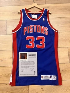 Grant Hill Pistons 1995/96 Pro Cut Game Team Issued jersey 48 +4 authentic nba - Picture 1 of 8