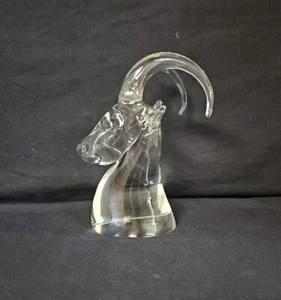 Murano Glas Ziegen- oder Widderkopf Skulptur Vintage MCM 8,5" hoch - Bild 1 von 12