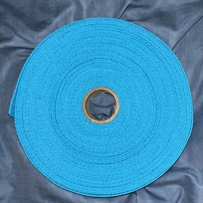 Correas de algodón turquesa 1" - 25 yardas continuas color azulado aqua hechas en EE. UU. Foto 1 de 2