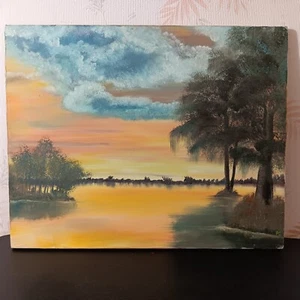Dipinto ad olio Highwaymen di Peter Ray Christiana (scena di palude) 20" x 16" - Foto 1 di 9