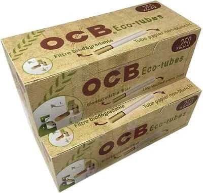OCB ECO /  EMPTY Cigarette Filter Tubes(250 x 2 packs) UNBLEACHED -make your own - Image 1 of 4