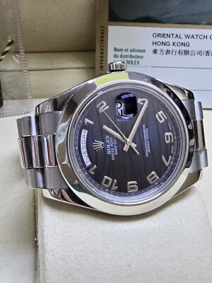 Rolex President 218206 Platino "V" Día-Fecha 41MM Onda Azul. B/P. Tarjeta abierta.WOW. Foto 1 de 4