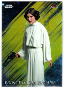 STAR WARS 2018 FINEST GOLD REFRACTOR PARALLEL 75 PRINCESS LEIA ORGANA #D 42/50 - Picture 1 of 2