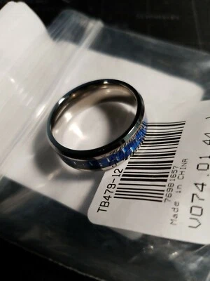 Cincel Titanio Fibra de Carbono Incrustación Banda 8mm - Azul Talla 12 Foto 1 de 3