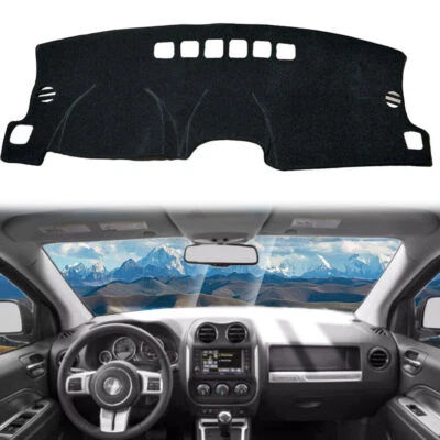 For Jeep compass 2011-2016 black Non-slip Dash Board Cover Mat Dashboard Carpet - Imagem 1 de 4