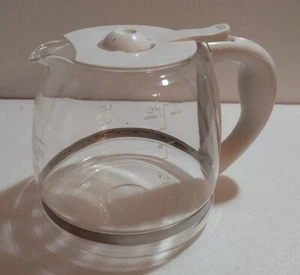 Olla de repuesto de vidrio de 12 tazas sin marca (Sr. Café) mango de tapa blanca de 6" de alto - Imagen 1 de 3