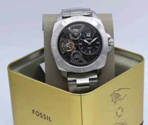 NEW AUTHENTIC FOSSIL TWIST PRIVATEER SPORT SILVER BLACK BQ2789 MENS WATCH - Picture 1 of 6