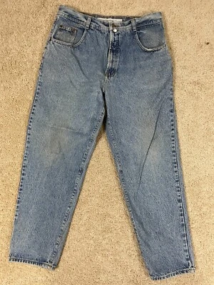 Pantalones de mezclilla vintage estructura para hombre 34x30 pierna cónica regular 5 bolsillos azul EE. UU. Foto 1 de 4