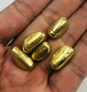 5X Pcs Gold Natural Leklai stone Thai Amulet Protect lucky Talisman Lp somporn - Picture 1 of 12