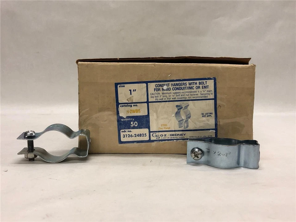 O-Z/Gedney GS H-2WBS 1" acero galvanizado perchas de conducto con perno (lote de 2) Foto 1 de 3
