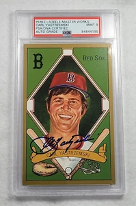 CARL YASTRZEMSKI Signed Perez Steele Postcard-HOF-BOSTON RED SOX-PSA 9 Auto - Picture 1 of 5