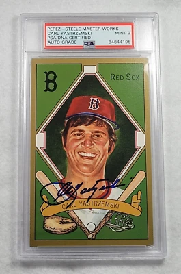 CARL YASTRZEMSKI Signed Perez Steele Postcard-HOF-BOSTON RED SOX-PSA 9 Auto - Image 1 of 4