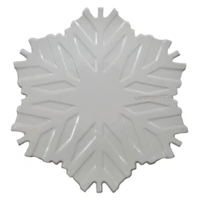 Plato de copo de nieve Le Creuset cerámica gres blanco vacaciones invierno 12" - Imagen 1 de 7