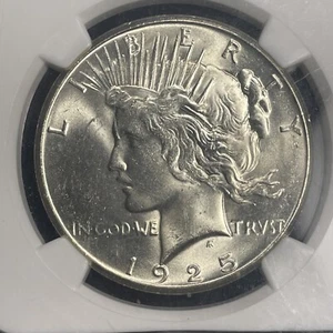 1925 PEACE DOLLAR NGC MS 63 - Picture 1 of 4