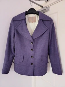 Impresionante chaqueta Liberty Freedom hecha a mano en Inglaterra 100 % lana púrpura talla 12 en muy buena condición - Imagen 1 de 14