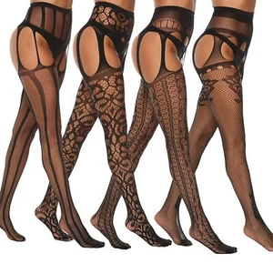 4 Pairs Patterned Tights for Women Fishnet Stocking - Picture 1 of 5