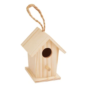 VBS Deko-Miniatur Vogelhaus mit Aufhänger, Kiefernholz, ca. H 8 cm - Bild 1 von 4