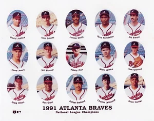 1991 ATLANTA BRAVES NATIONAL LEAGUE CHAMPIONS PHOTO 8X10 UNSIGNED MLB PICTURE - Picture 1 of 2