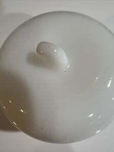 Mid Century Fire King Milk Glass Apple - Covered Sugar Bowl Hand Painted Design