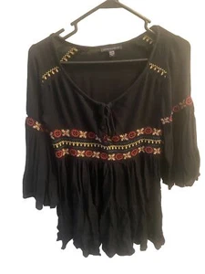 American Eagle boho Embroidered loose fitting Dress Size XS - Imagen 1 de 2