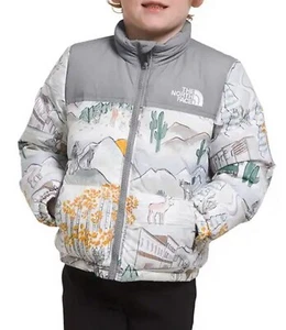 NWT The North Face Kid 96 Nuptse Jacket, White Like A Wolf, Size 2, MSRP $170 - Picture 1 of 14