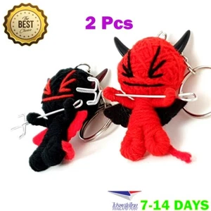 2x New Voodoo Doll String Keychain Keyring Devil Demon Ornament Toy Bag Collecti - Picture 1 of 6