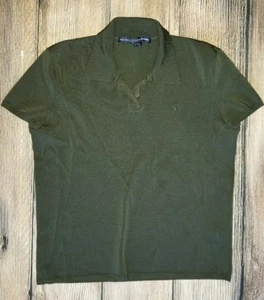Lauren Ralph Sport Rayon/Spandex Hunter Green polo shirt Women's sz Large  - Picture 1 of 7