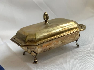 Plato de mantequilla de plata 800 de colección 141,18 g con patas vajilla para servir  Foto 1 de 4