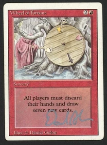 ***Wheel of Fortune Signed*** MTG Revised Magic Daniel Gelon Kid Icarus - Picture 1 of 2