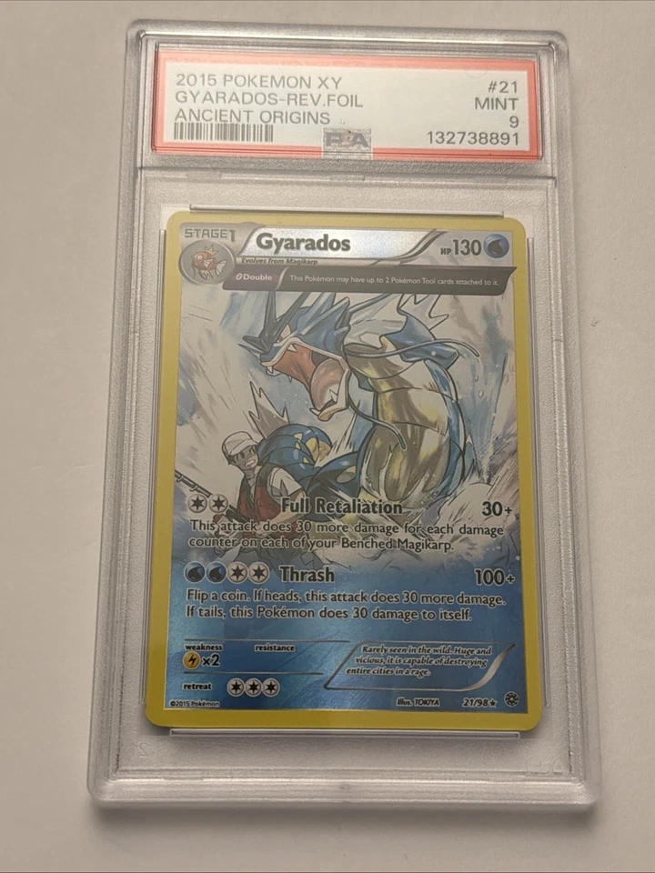 PSA 9 Gyarados Reverse Foil 21/98 XY Ancient Origins 2015 - Pokémon TCG - Image 1 of 4