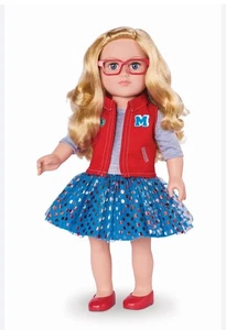 MY LIFE AS CLASS PRESIDENT DOLL 18” BLONDE RED GLASSES POSABLE NEW - Picture 1 of 8