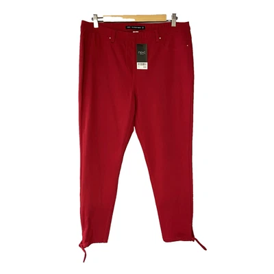 Nuevo con etiquetas Next Crop Denim Leggings Mujer Reino Unido 16 Rojo Capri Pantalones Verano Rockabilly Foto 1 de 4