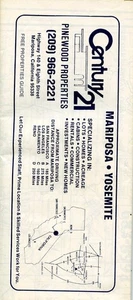 Fold out Map Mariposa Yosemite Merchant Maps  1987 Bass Lake North Fork Wawona - Picture 1 of 2