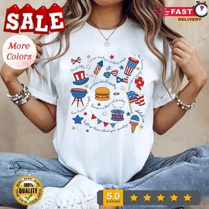 Liberal Fourth of July Doodle Shirt, Anti Trump Shirt, Independence Day, Poli... - Picture 1 of 14