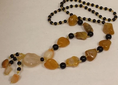 fashion agate nugget s/ pendant  necklace/30" (w149-w4) - Image 1 of 2
