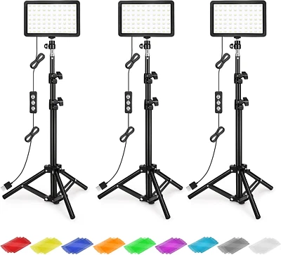 Photography Lighting Kit Dimmable 5600K USB Led Video Studio Streaming Lights wi - Image 1 of 4