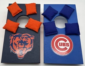 Chicago Bären und Würfel Schreibtisch Größe Cornhole mit Taschen (8) Sitzsäcke - Bild 1 von 14