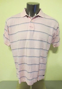 CAMISA POLO ALEX CANNON ROSA AZUL HOMBRE TALLA GRANDE L 100% ALGODÓN RAYAS DISEÑADOR - Imagen 1 de 5