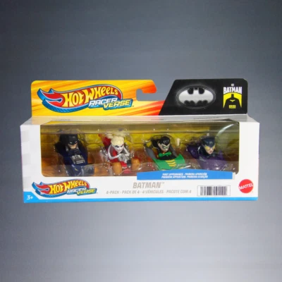 MATTEL HOT WHEELS RACER VERSE 85 YRS BATMAN/HARLEY QUINN/ROBIN+CATWOMAN CARS - Image 1 of 4
