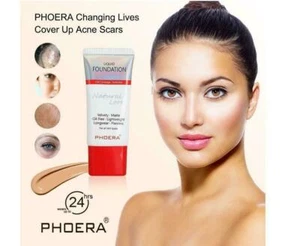 PHOERA Liquid Foundation Full Coverage Velvety Matte Flawless Lasting Makeup UK - Picture 1 of 21