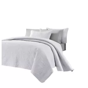 Chezmoi Collection Austin 3-Piece Oversized Bedspread Coverlet Set (Queen, Wh... - Picture 1 of 5