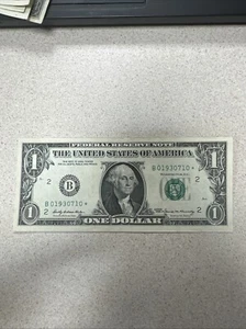 1969 Series $1 Star Note New York B01930710* - Picture 1 of 3