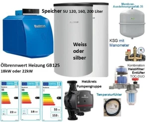 Buderus Paket Logaplus Ölbrennwert Kessel GB125 18-22kw Speicher SU 120-200 L - Bild 1 von 12
