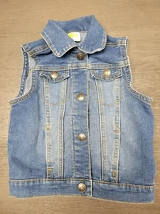 Denim Vest Blue Button Up Crazy 8 Girls Size XS 4T - Picture 1 of 19