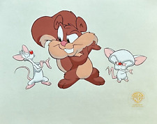 ANIMANIACS cel PINKY AND THE BRAIN with SKIPPY SQUIRREL COA CC