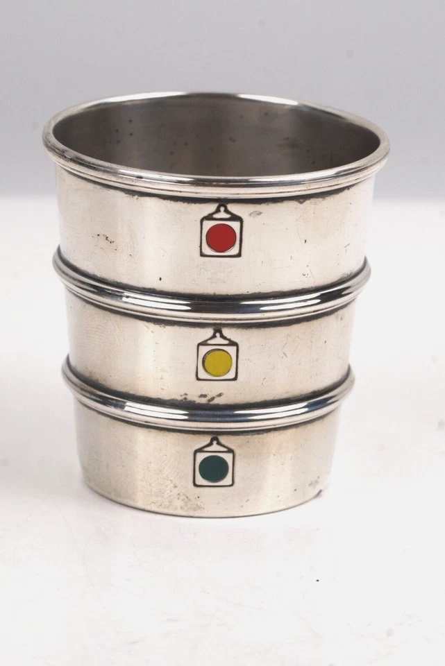 Taza medidora vintage Gorham 354 plata esterlina MGCC 1961 Lauer Bowl semáforo Foto 1 de 4