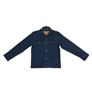 Levis Little-Youth Boys Casual Denim Trucker Jacket Size 8-18 (S-XL) Dark Blue - Picture 1 of 7