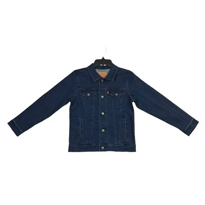 Levis Youth Boys Denim Trucker Jacket S (8-10 Years) Dark Blue Stretch Fabric - Image 1 of 4